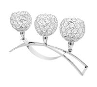 Cabilock Bougeoir en Cristal et métal : bougeoir en Cristal à 3 Branches - candélabre en Forme de Pont en Arc pour centres de Table de Mariage, Table à Manger, fête, Anniversaire, décorations