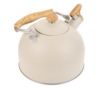 Cabilock Bouilloire Sifflet Inox avec Manche Beige Bouilloire Eau Chaude pour Cuisinière Induction Sécurité Sifflet Automatique et Bec Puissant Usage Thé Maison
