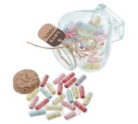 Cabilock Bouteille Décorative Capsule en Verre Transparente Forme Cœur Couvercle 1 Ensemble Message Une Bouteille Présent Saint-Valentin Anniversaires Amitié