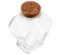 Cabilock Bouteille Verre Cœur Mini avec Bouchon Liège Bocal Transparent pour Messages Souhaits DIY Décoration Fête Mariage