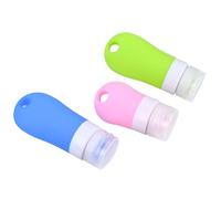 Cabilock Bouteilles Rechargeables en Silicone Distributeurs Portables de Shampoing et Gel Bain Set de 3 pour Transporter des Cosmétiques Capacité 38ml et 60ml pour Voyage