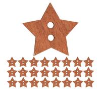 Cabilock Boutons Étoiles en Bois Vintage 20 Mm Lot de 50 Boutons à Coudre pour Couture Loisirs Créatifs et Décoration Petites Étoiles Naturelles pour Remplacement de Jean