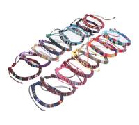 Cabilock Bracelets Bohèmes Tissés la Main, 18 Couleurs, Corde de Coton et Fil Ciré, Réglables, Accessoires D’été pour Femmes, Bracelets D’amitié Plage, Lot de 18 Set de Pièces