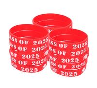 Cabilock Bracelets en Silicone Rouges pour Remise de Diplômes Class Of 2025, Lot de 25 Pièces, Accessoires Décoratifs Indispensables pour Fêtes et Événements Scolaires