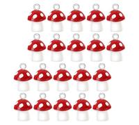 Cabilock Breloques Champignons en Résine Rouge 20 Pièces Mini Pendentifs Mignons pour Création de Bijoux Colliers Bracelets et Porte-Clés DIY Charms Champignons pour Artisanat et