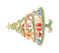 Cabilock Broche de Noël en Pierre, Sapin Spiralé, Alliage de Zinc | Paillettes Intégrales, Émail Goutte, Attache Sûre, Style Mignon et Fantaisie, pour Femmes et Filles