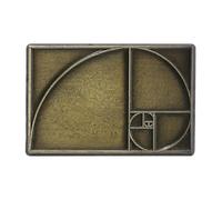 Cabilock Broche en Métal au Rapport du Nombre D'or, Épingle Rectangulaire Unique au Style Médiéval Artistique pour Occasions Spéciales et Enseignants