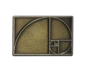 Cabilock Broche en Métal au Rapport du Nombre D'or, Épingle Rectangulaire Unique au Style Médiéval Artistique pour Occasions Spéciales et Enseignants