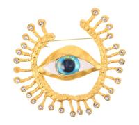 Cabilock Broche Épingle Vintage Œil Maléfique en Alliage Bleu avec Cristaux Résistante et Confortable pour Femmes, pour Mariage et Tenue Quotidienne