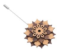 Cabilock Broche Épinglette Fleur en Bois et Métal pour Costume Homme, Design Élégant et Distinctif, Accessoire Mode pour Anniversaires et Occasions Spéciales