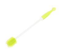 Cabilock Brosse à biberons en silicone à tige longue verte, pratique pour nettoyer bouteilles étroites et gobelets, pour gagner temps lors des anniversaires ou mariages