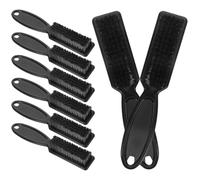 Cabilock Brosse de Tondeuse de Coiffeur et Brosse à Barbe 8 Pièces Taille Moyenne Poils Nylon Noir avec Manche Ergonomique Hommes pour Soin Barbe et Nettoyage Visage