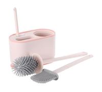 Cabilock Brosse WC Murale Suspendue à Long Manche Kit de Nettoyage Salle de Bain Support Brosse de Toilette Rose pour Nettoyage Profond et Rangement Pratique