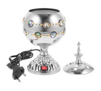 Cabilock Brûleur D'arômes Électrique Compact en Fer Argenté, Style Arabe, Poêle à Parfum pour Décoration Intérieure Zen, Compatible Secteur Ac220, Ornement Apaisant pour Maison Et Bureau