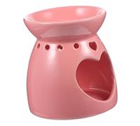 Cabilock Brûleur de Parfum en Céramique Cœur Rose, Porte-Bougie Chauffe-Plat, Diffuseur D'arômes Naturel, Décor Aromathérapie, Usage Bureau et Maison, Accessoire Bien-être Compact