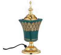 Cabilock Brûleur d'encens électrique en métal Bakhour - Brûleur d'encens Oud - Brûleur d'encens en résine pour yoga, spa, bureau, décoration d'intérieur - Vert