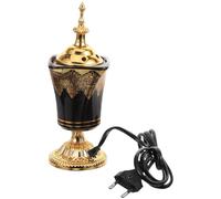 Cabilock Brûleur D'encens en Céramique Ancien Encensoir Électrique Brûleur à Mazout Électrique Dencens Électrique Bakhoor Électrique Maison Encensoir Métal Brancher Arabe