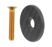 Cabilock Cache Fourche Vélo 286 MM en Fibre de Carbone et Alliage de Titane Vis Décorative Dorée Accessoires de Vélo pour VTT Haute Résistance et Léger