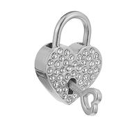 Cabilock Cadenas Cœur Suspendu Argenté pour Couple Serrure Amour Décorative pour Bagages et Lieux Touristiques et Élégant