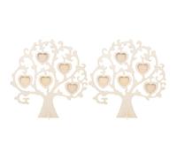 Cabilock Cadres Photo en Bois 2 Ensembles Motif Arbre à Cœur -Même pour Décoration de Table et D’Amoureux