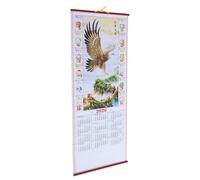 Cabilock Calendrier à Défilement Chinois Décoration Murale Traditionnelle avec Cheval Détails Lunaires et Feng Shui pour la Année Énergisant Fortune pour Bureau et Maison