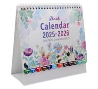 Cabilock Calendrier Bureau Debout Fleur Calendrier de Bureau Spiralé pour Planification Quotidienne Élèves Enseignants et Professionnels