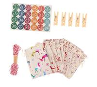 Cabilock Calendrier Cadeau de Noël Feutre Premium de Bonbons DIY avec Clips et Étiquettes pour et Comptage des Jours pour Petits et Friandises