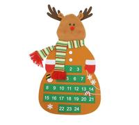 Cabilock Calendrier de Noël Décoratif en Feutre Marron à Poches Numérotées pour Compte à Rebours, Motif Élan Classique, Suspendu Porte ou Mur, pour Garçon et Filles