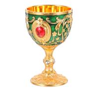 Cabilock Calice Doré Métal Verre à Liqueur Vintage Bol à Offrande pour Rituels Style Médiéval Décoratif