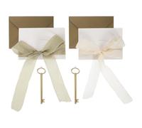 Cabilock Cartes de Vœux de Mariage, Livret de Discours, Papier | Décor Nœud, Style Délicat et Romantique, Usage Banquet Nuptial, Photo Props, Plastique et Tissu