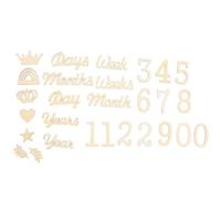 Cabilock Cartes D'étape Bébé en Bois, Accessoires Photo | Shower et Déclaration de Naissance, Formes Feuille, Couronne et Cœur, Beige