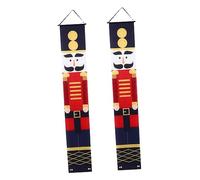 Cabilock Casse-noisette Soldat de Noix Bannière Suspendue de Noël et Drapeau de Porte pour Fête Décor de Porte Réutilisable