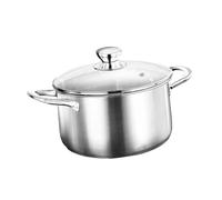 Cabilock Casserole Acier Inoxydable à Grand Volume avec Fond Multicouche Compatible Plaques Induction Poêle à Ragoût Épaisse pour Cuisine Familiale et Restauration