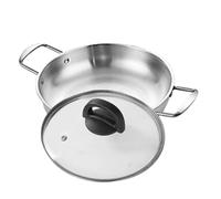 Cabilock Casserole Inox Coréenne avec Double Poignée Marmite à Soupe pour Compatible Induction Design Élégant pour Cuisine Maison