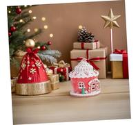 Cabilock Centerpiece Table Decoration LED Christmas Resin Castle House with Light for Fireplace Desk Office Holiday Ornament