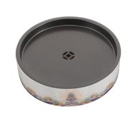 Cabilock Ceramic Alloy Tea Tray With Split Drainage System Stable Compact Round Gongfu Tea Holder And Mugs Suitable For Dining And Living Rooms