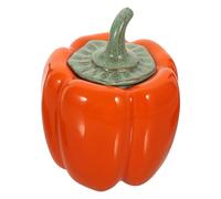 Cabilock Ceramic Pumpkin Shaped Tea Canister Decorative Storage Jar for Tea Candies and Snacks Large for Kitchen Organization