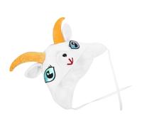 Cabilock Chapeau de Déguisement de Chèvre Adulte Grand Taille Cagoule Blanche en Tissu Doux Respirant Accessoire Cosplay pour Fête Jeu de Rôle et Séance Photo Amusante