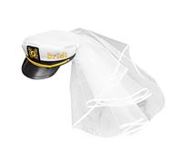 Cabilock Chapeau de Mariée Marin avec Voile Accessoire Élégant pour Enterrement de Vie de Jeune Fille Chapeau de Fête Unique et Délicat Souvenirs Inoubliables Mariage