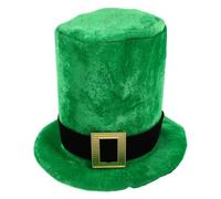Cabilock Chapeau Haut-de-Forme Vert en Velours Uni Taille Unique Accessoire pour Fête Saint-Patrick Carnaval et Spectacle de Noël - Chapeau de Lutin Décoratif et Cosplay Festif