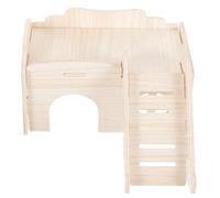 Cabilock Château de Hamster en Bois Khaki Sécurisé pour Petits Rongeurs Cabane Confortable pour Hamsters Nains et Accessoires