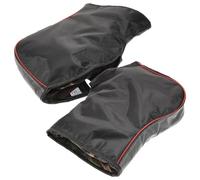 Cabilock Chauffe-Mains de Guidon pour Moto, Manchons Hiver en Tissu Oxford et Cuir, Noir, Design Réfléchissant, pour Motoneige et VTT, Protège Les Mains du Froid Couleur Aléatoire