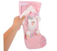 Cabilock Chaussette de Noël Rose Pailletée Festive pour Garçon Fille Décoration Suspendue pour et Ambiance de Fête