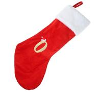 Cabilock Chaussette de Noël Rouge Lettre O Cadeau Traditionnel pour Décoration Suspendue de Cheminée et Sapin Motif Père Noël pour Emballer Friandises et Surprises
