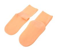 Cabilock Chaussettes Hydratantes Réutilisables en Silicone Longue Taille Petite Couleur Peau, Protection Antidérapante pour Talons Fendillés, Soins Intensifs pour Pieds Secs, pour Natation