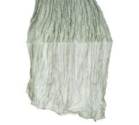 Cabilock Chemin de Table en Tissu Gaufré Style Bohème, 90x300 Cm, Couleur Vert Clair, Décoration de Table pour Mariage, Fête et Buffet, Nappe Longue Multifonction Légère et Pratique