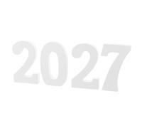Cabilock Chiffres Décoratifs Debout en Bois Blanc 2027, 4,33 Pouces | Surface Mate Lisse, Placement Stable, pour Fêtes de Noël, Décorations de Table et Séance Photo
