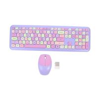 Cabilock Clavier et Souris sans Fil Colorés Abs 110 Touches et 3 Boutons Souris, Fréquence 2.4 Ghz, Portée 10 Mètres, pour Travail de Bureau et Navigation