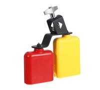 Cabilock Cloche à Percussion Bicolore avec Jam Block Plastique et Double Cowbell pour Batterie Instrument Polyvalent pour Groupes Scolaires et Performances Musicales