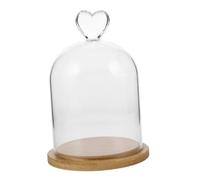 Cabilock Cloche Verre Transparente avec Base pour Bougies Parfumées et Fleurs Séchées Décoration sous Cloche pour Ambiance Cosy et Vitrines Dintérieur